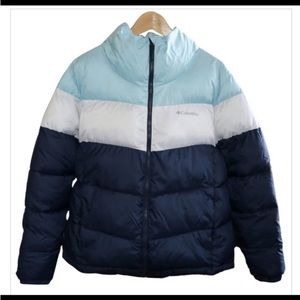 Columbia Blue and White Puffer Jacket